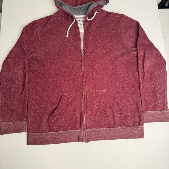 No Brand Other - Urban Pipeline Full-Zip Hoodie Men’s XL Burgundy Heathered Drawstring Hood